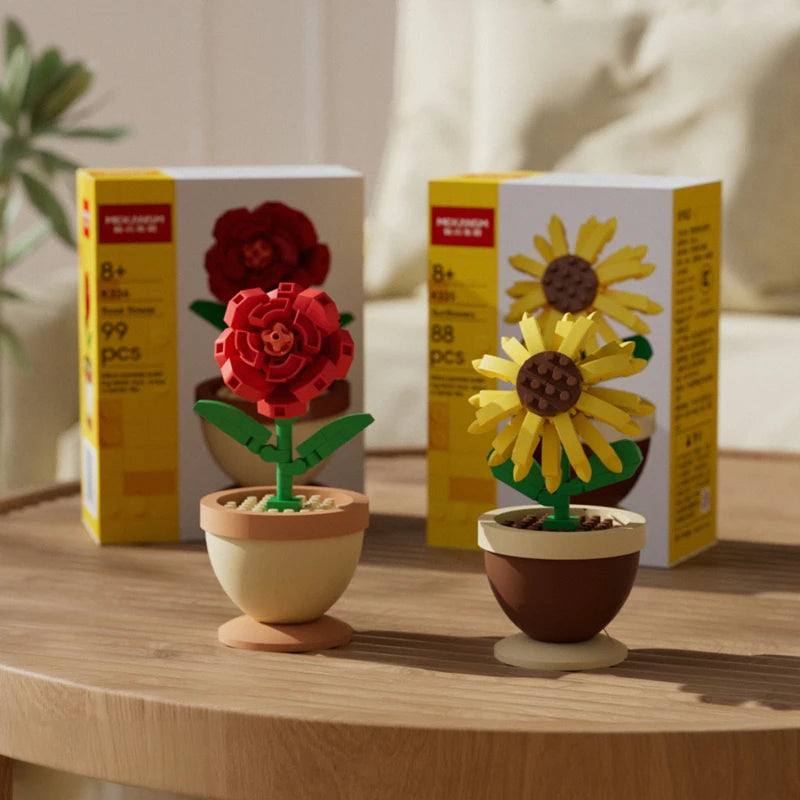 Valentines day building flowers